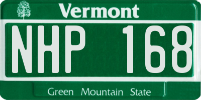 VT license plate NHP168