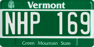 VT license plate NHP169