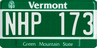 VT license plate NHP173