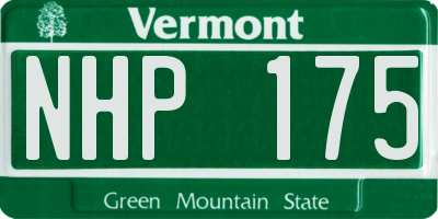 VT license plate NHP175