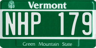 VT license plate NHP179