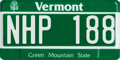 VT license plate NHP188