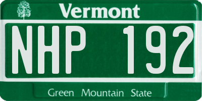 VT license plate NHP192