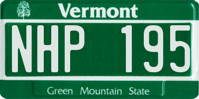 VT license plate NHP195