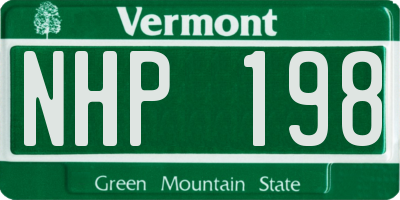 VT license plate NHP198