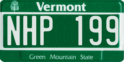 VT license plate NHP199