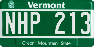 VT license plate NHP213