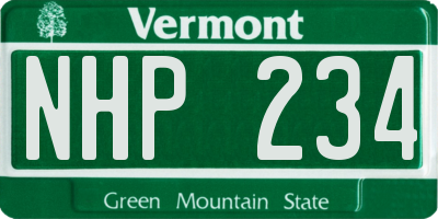 VT license plate NHP234