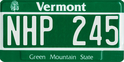 VT license plate NHP245
