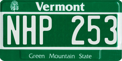 VT license plate NHP253