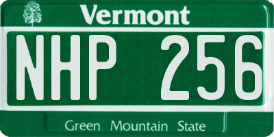 VT license plate NHP256