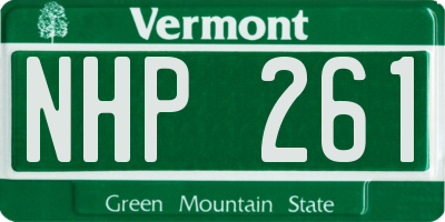 VT license plate NHP261