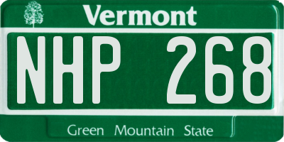 VT license plate NHP268