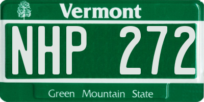 VT license plate NHP272