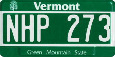 VT license plate NHP273