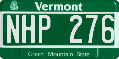VT license plate NHP276