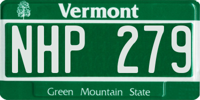VT license plate NHP279
