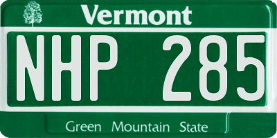 VT license plate NHP285