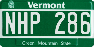 VT license plate NHP286