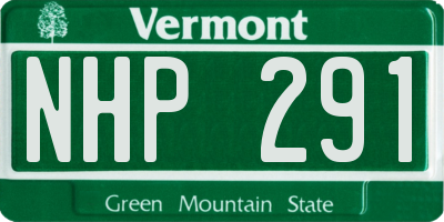 VT license plate NHP291