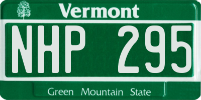 VT license plate NHP295