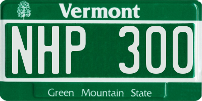 VT license plate NHP300