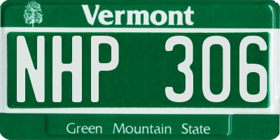 VT license plate NHP306