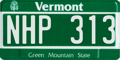 VT license plate NHP313