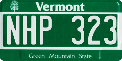 VT license plate NHP323