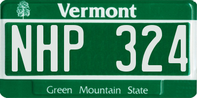 VT license plate NHP324