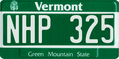 VT license plate NHP325