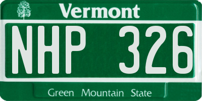 VT license plate NHP326