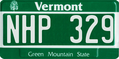 VT license plate NHP329