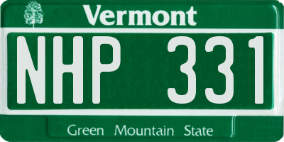VT license plate NHP331