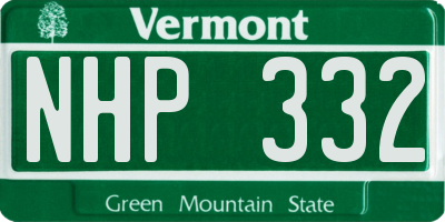 VT license plate NHP332