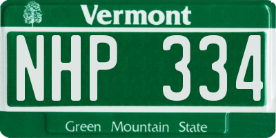 VT license plate NHP334