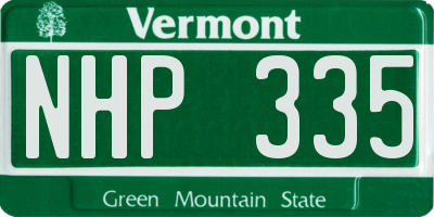 VT license plate NHP335