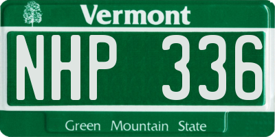 VT license plate NHP336