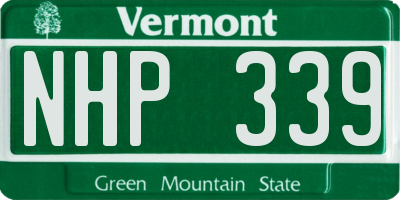 VT license plate NHP339