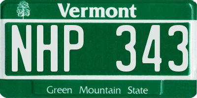 VT license plate NHP343