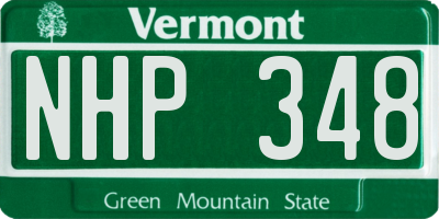 VT license plate NHP348