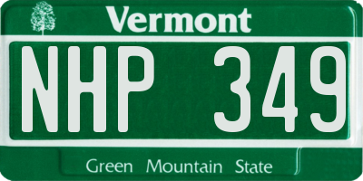 VT license plate NHP349