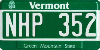 VT license plate NHP352