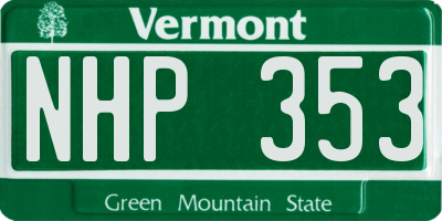 VT license plate NHP353