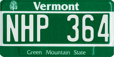 VT license plate NHP364