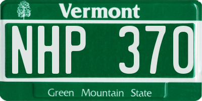 VT license plate NHP370