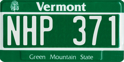 VT license plate NHP371