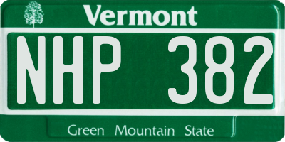 VT license plate NHP382