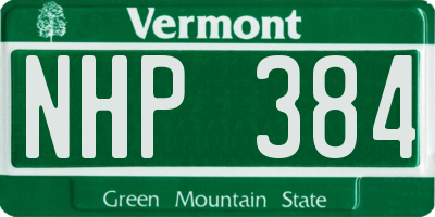 VT license plate NHP384