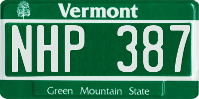 VT license plate NHP387